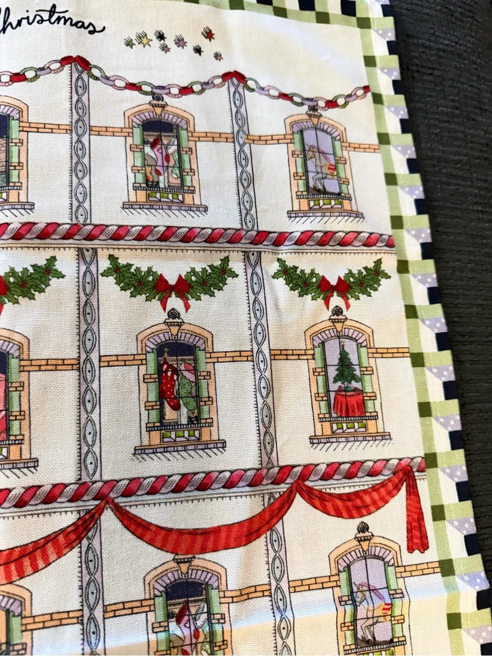 Festive Christmas Advent Towel - Holiday House Design
